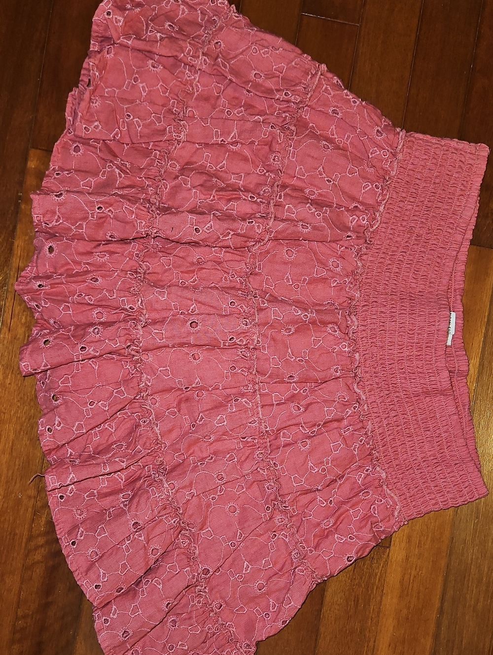 American Eagle Outfitters Rose Pink Eyelet Tiered Skirt